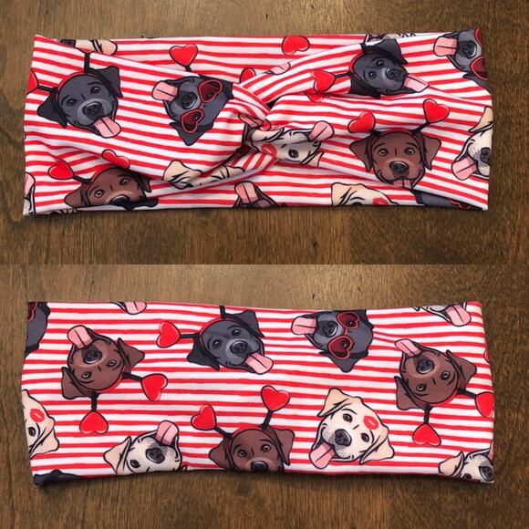 Valentine’s Day Dogs faux knot headband - Picture 1 of 1